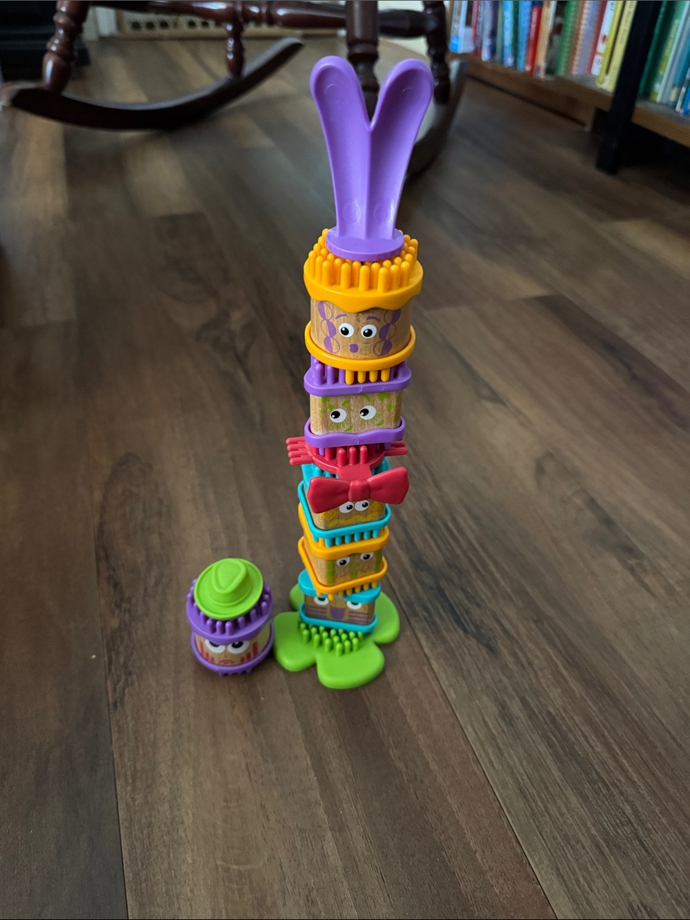 Colorful Stacking Wood & Plastic Texture Blocks - rare